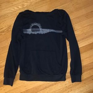 Navy blue hoodie with sun pattern